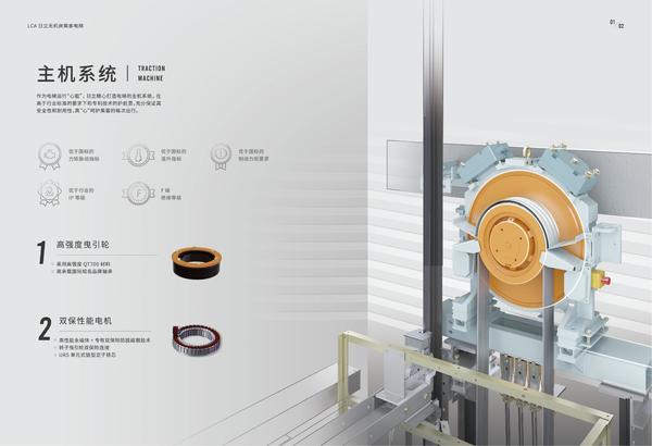 日立无机房电梯主机