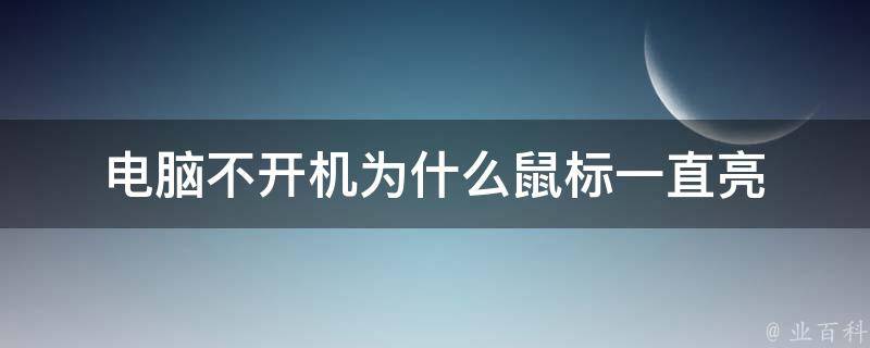 主机启动后鼠标不亮怎么回事啊